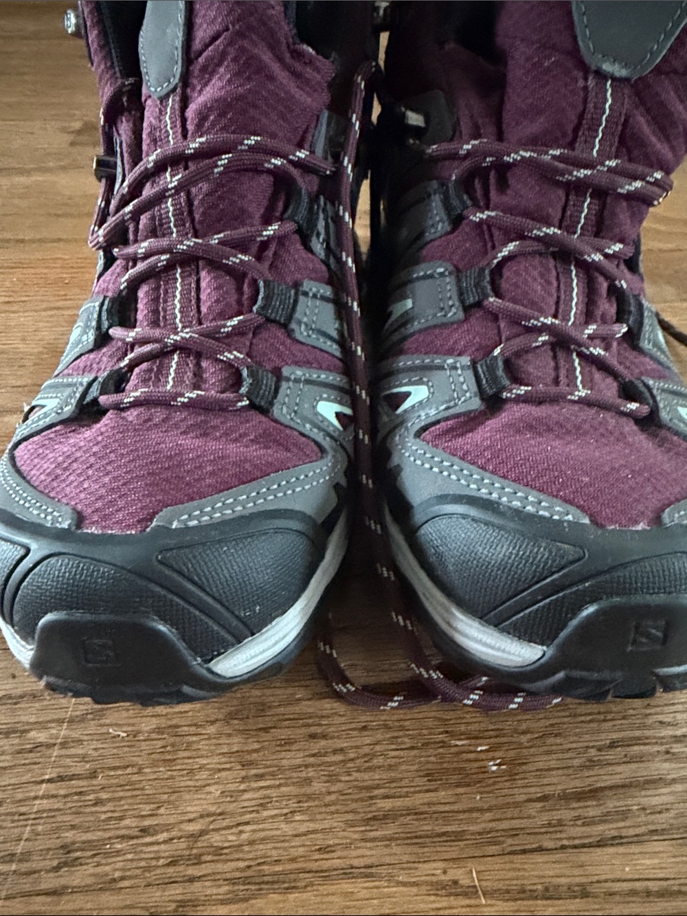 Salomon Women's Plum and Gray Winter Hiking Boots - Picture 6 of 6